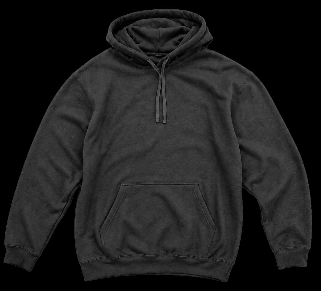 Sudadera Clásica en carbón, con parche naranja y frase KISS YOUR HOMIES GOODNIGHT.