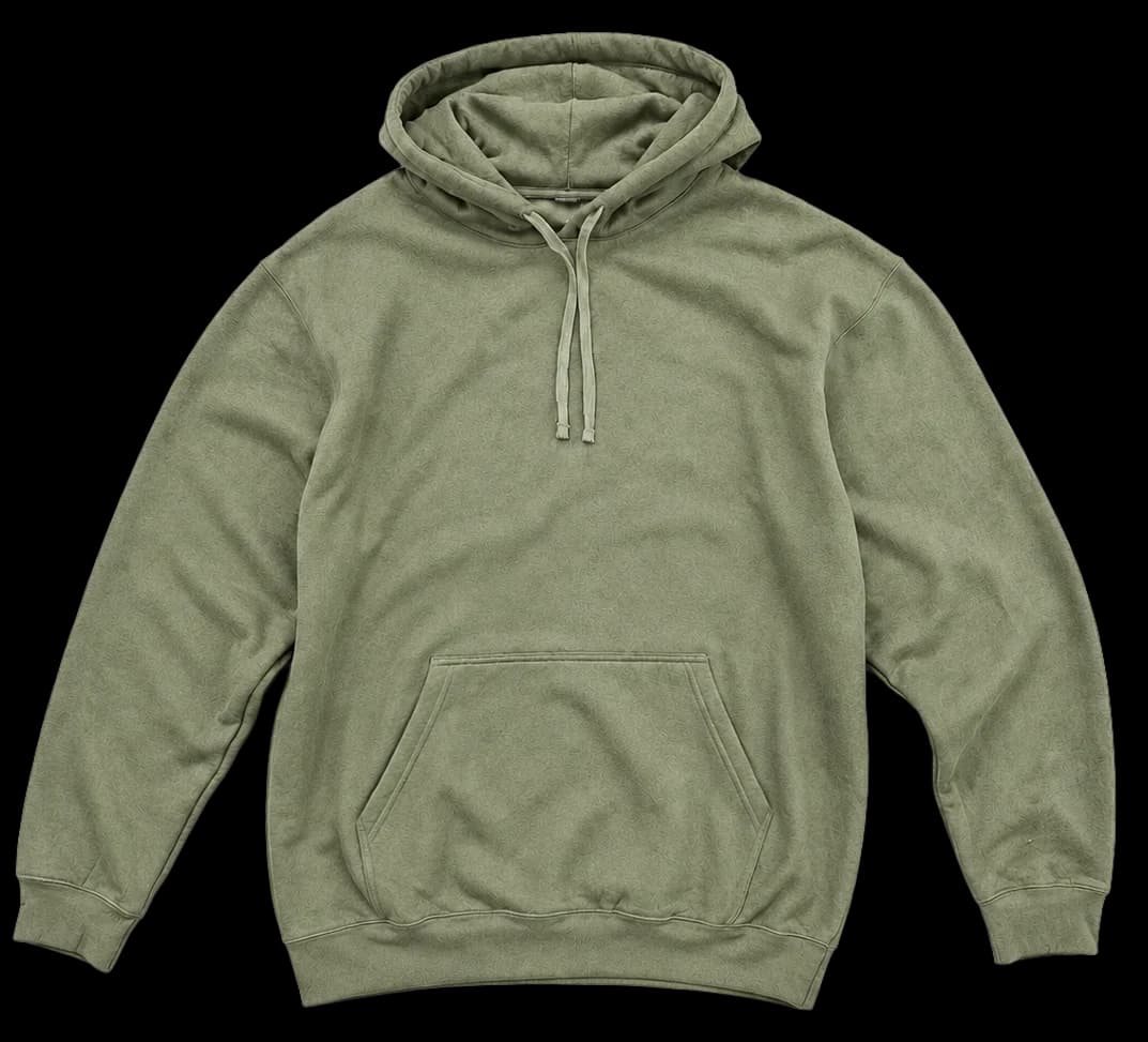 Sudadera Clásica en verde claro, con parche naranja y frase Collect beautiful moments.